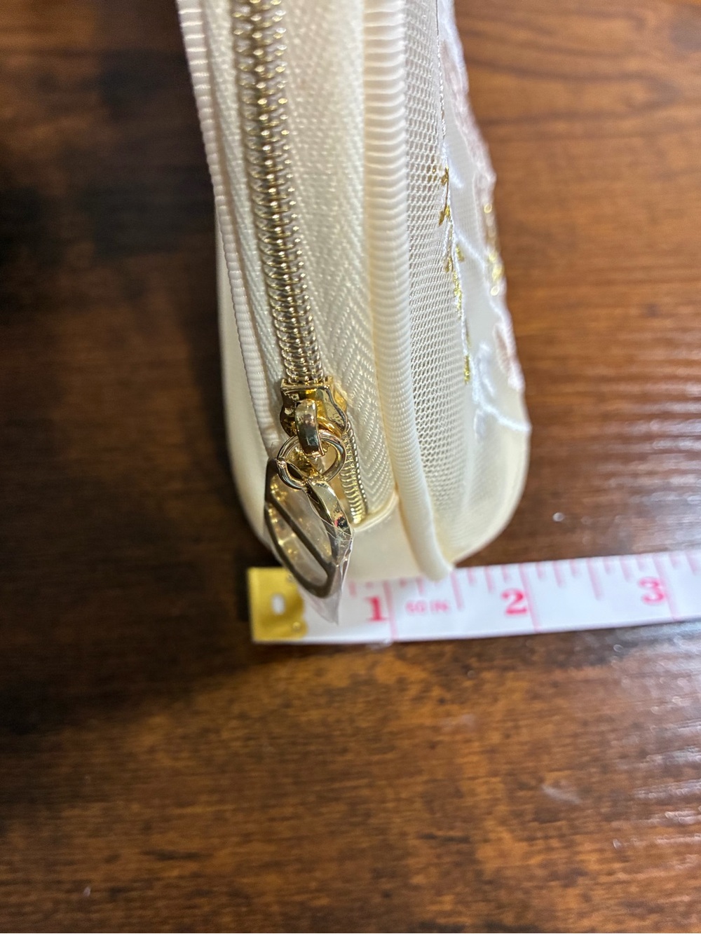 Dior Beige Embroidered Butterfly Cosmetic Pouch with Gold CD Logo - Picture 6 of 9